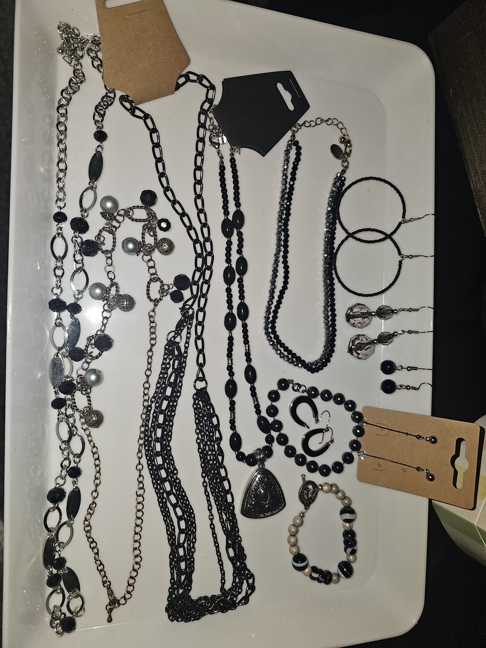 Bundle!! Black Beaded Women’s Jewelry + Jewelry Box